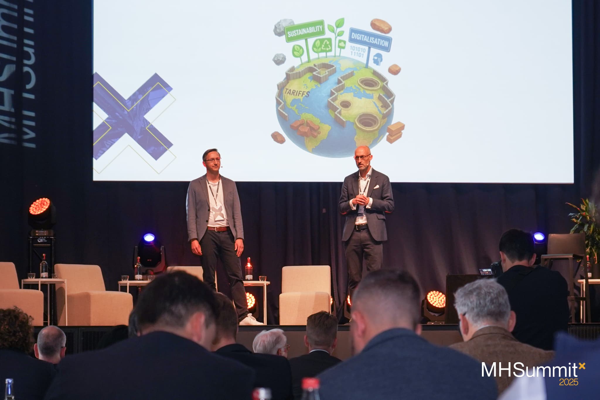 Dr Frank Jackel and Dr Sebastian Kreft, co-founders of Metalshub, onstage during the Metalshub Summit 2025
