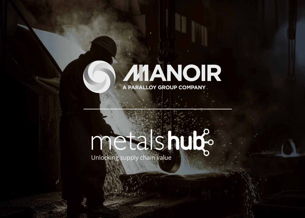 The logos of Manoir and Metalshub over a darkened industrial background