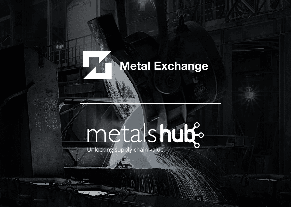 The logos of Metal Exchange and Metalshub over a darkened industrial background