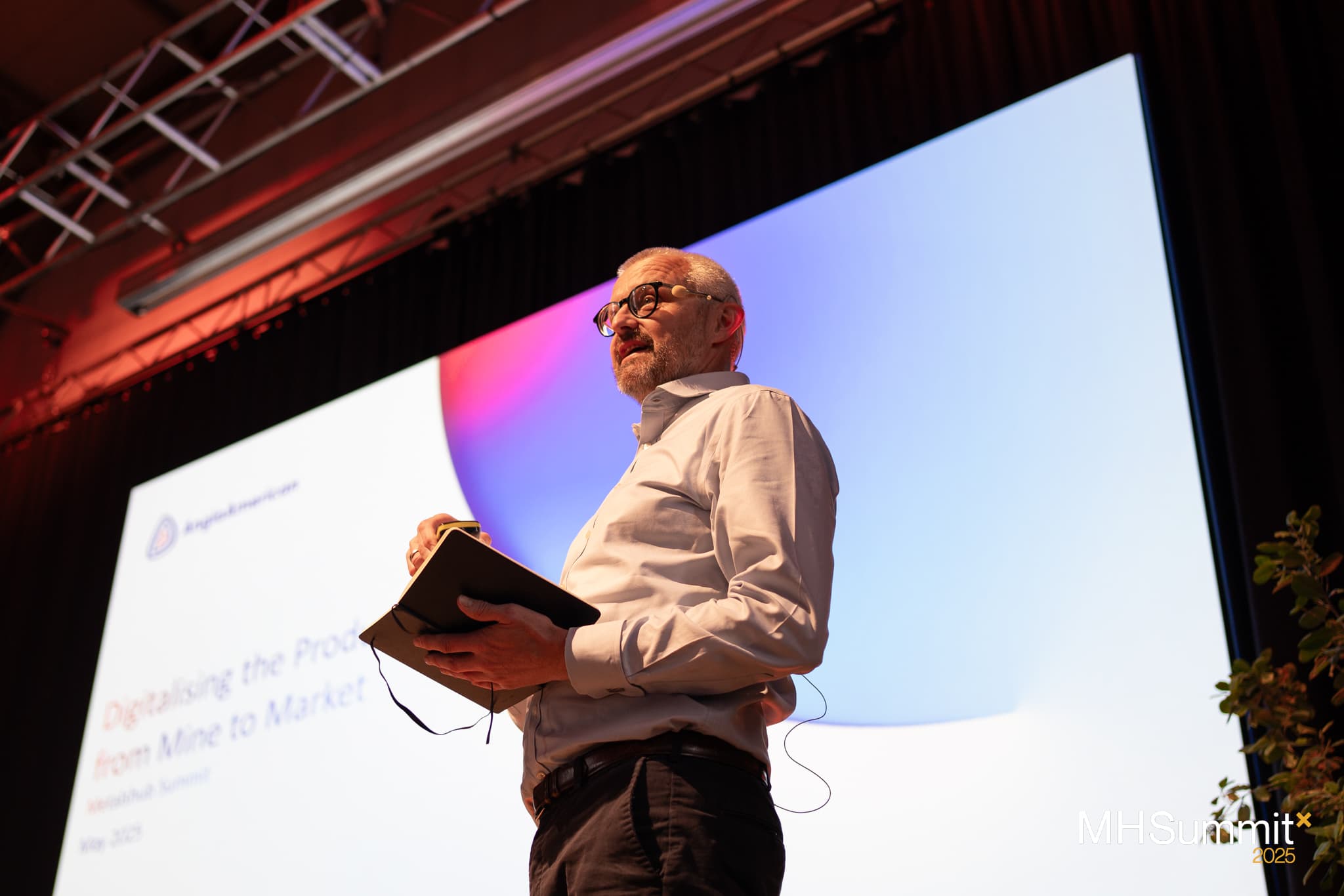 John Eastwood from Anglo American on stage during the Metalshub Summit 2025