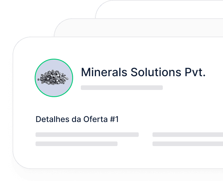 Detahles da Oferta - Minerals Solutions Pvt. em Metalshub (PT)