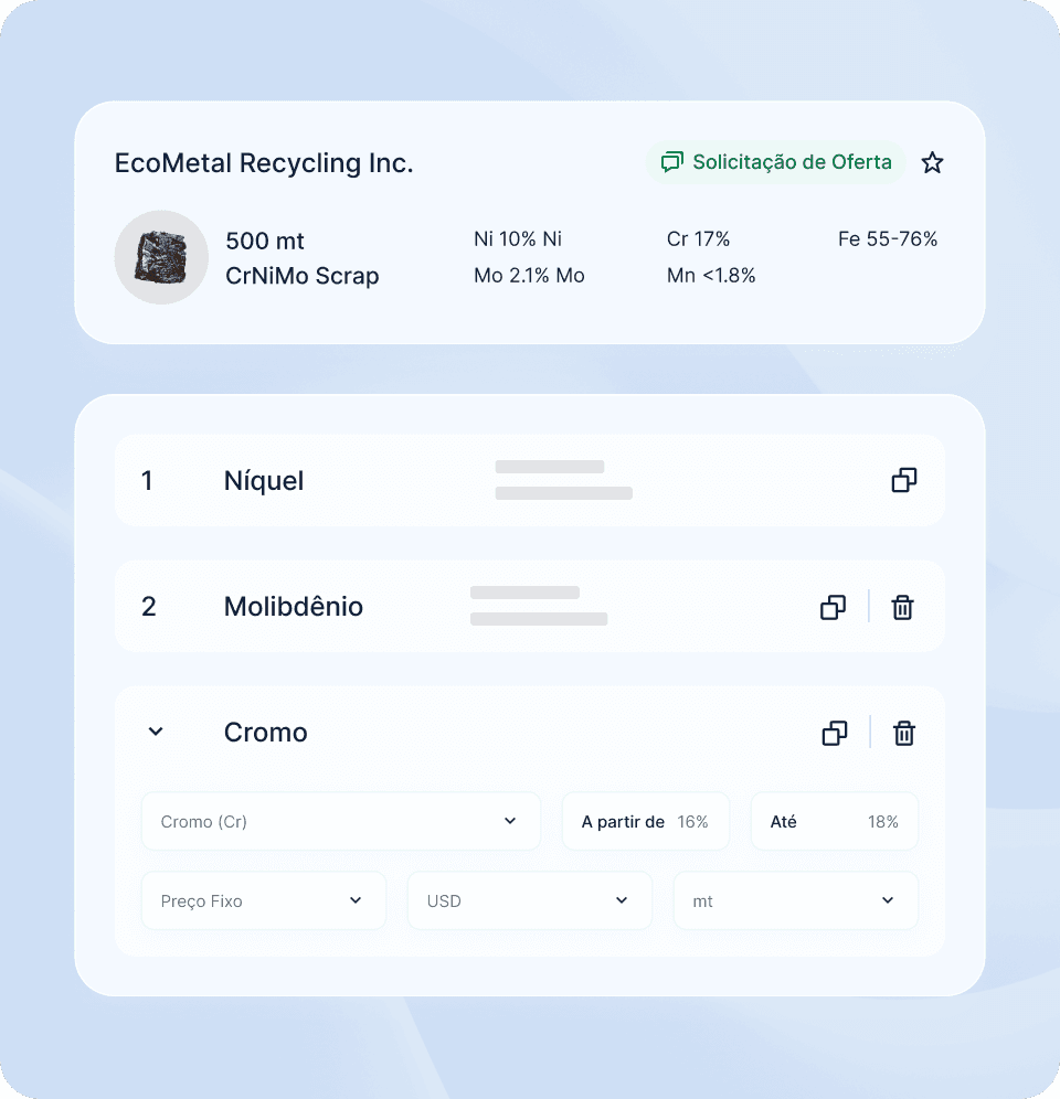 Multi-element pricing in Metalshub (PT)
