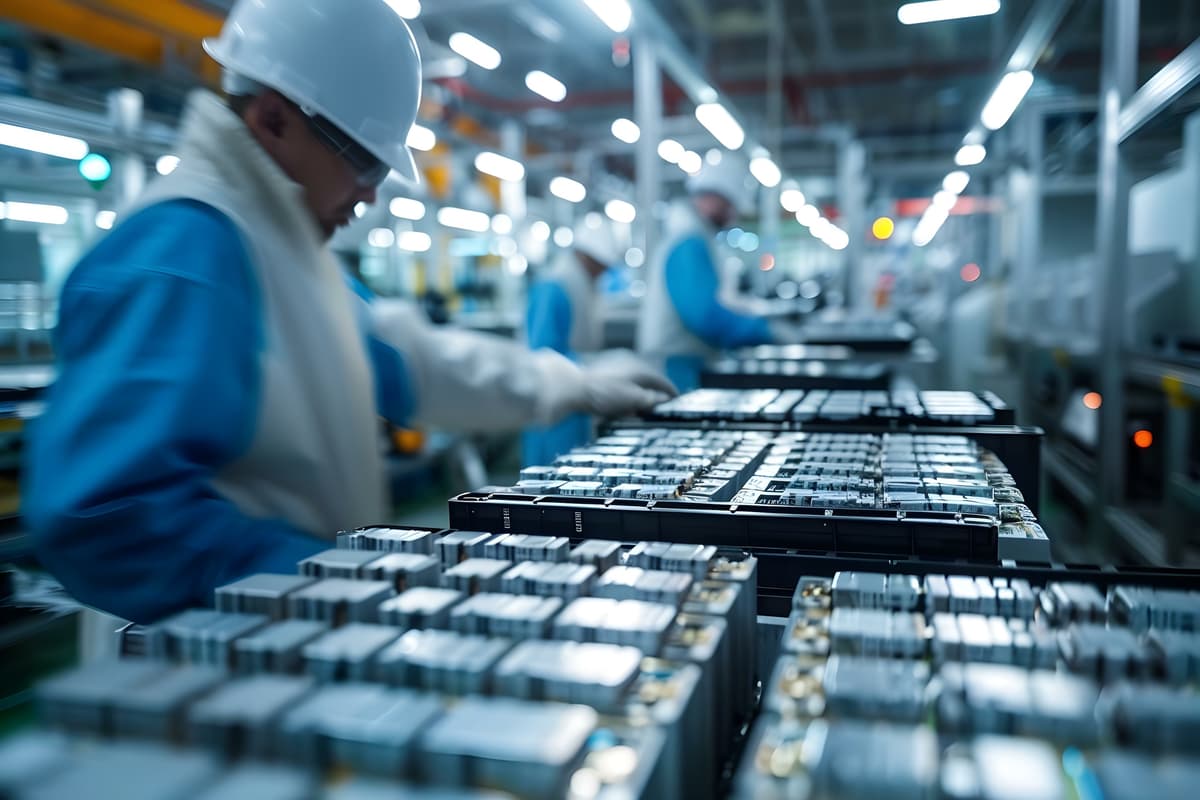 Lithium battery packs on a product line