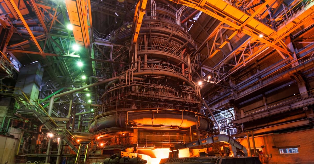 Steel mill in action