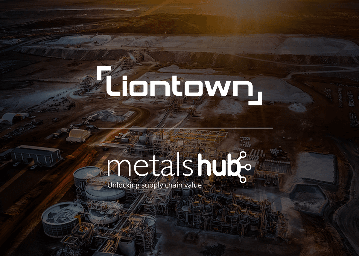 Liontown Resources and Metalshub logos on a darkened background