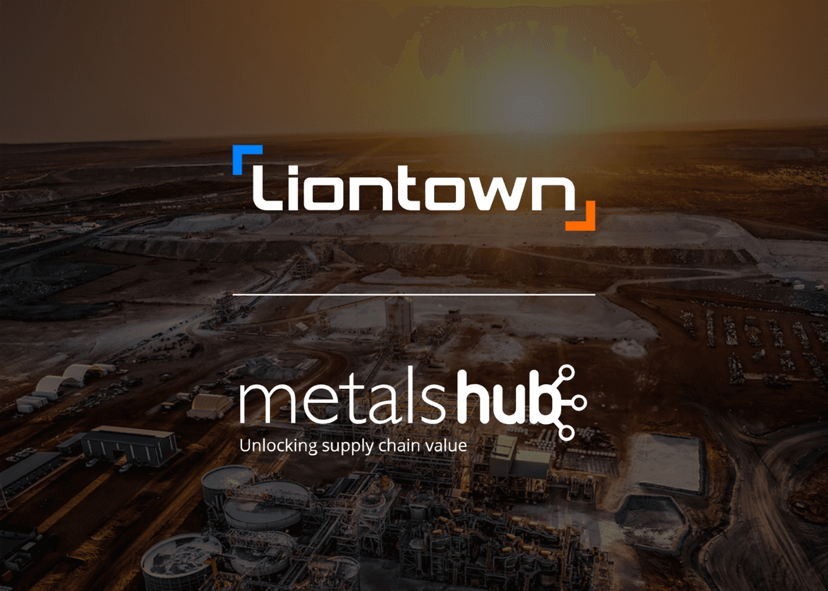 Liontown Resources and Metalshub logos on a darkened background