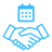 handshake icon with a calendar above