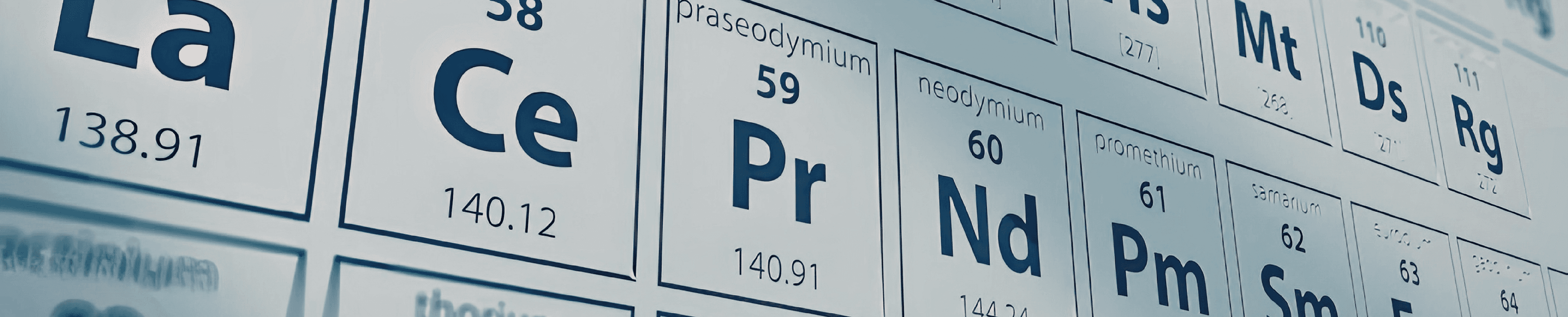 Rare earth elements on the periodic table