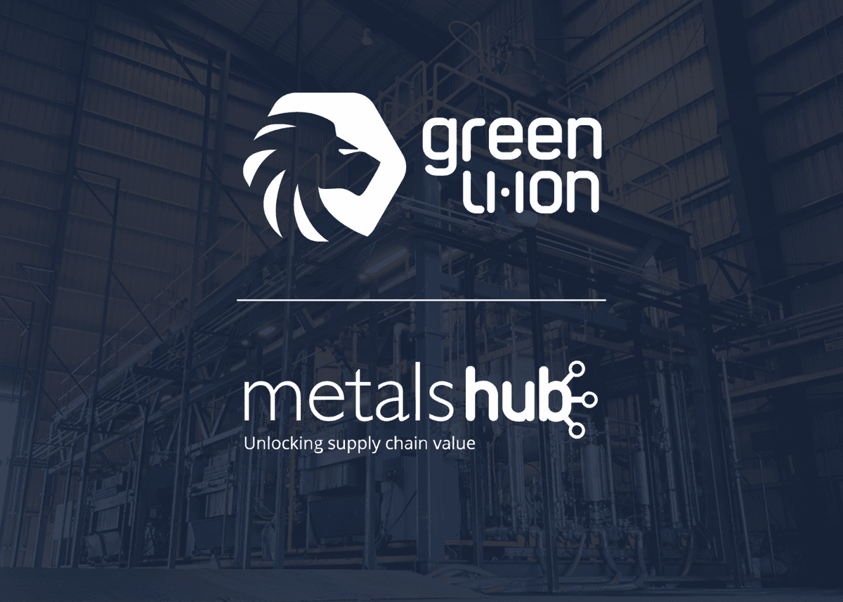 Green Li-ion and Metalshub logos on a darkened background