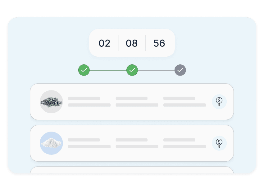 Structured bidding rounds in Metalshub
