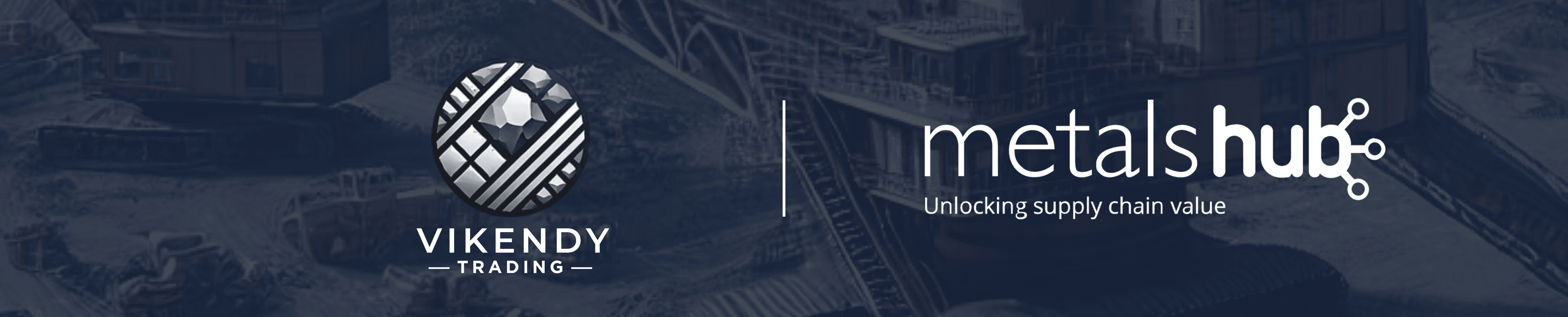 Vikendy Trading and Metalshub logos on a darkened background