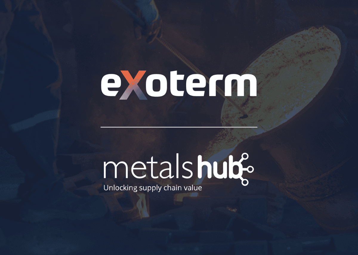 Exoterm and Metalshub logos on a darkened background