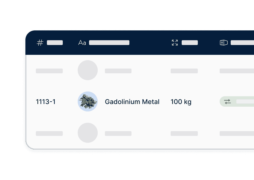 Rare earth elements inventory management