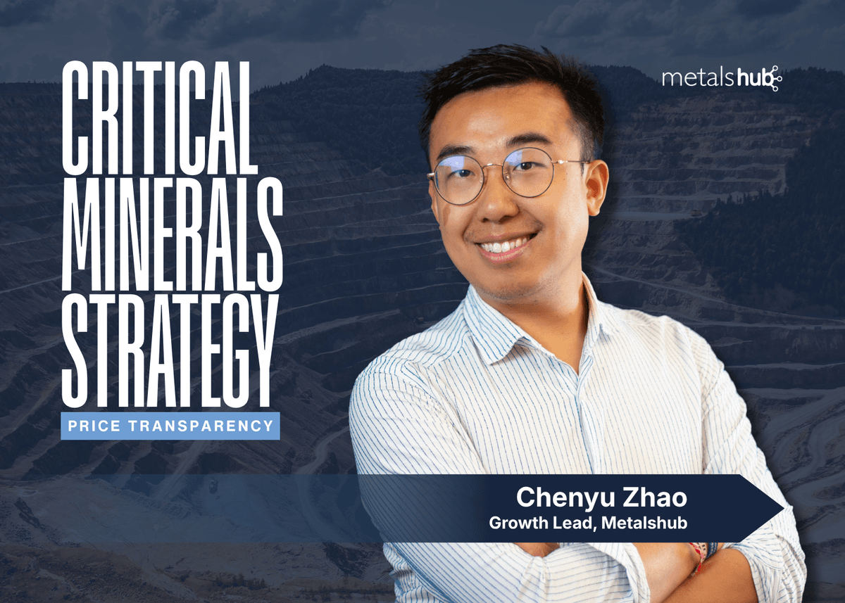 Chenyu Zhao, growth lead at Metalshub, speaking about critical minerals strategy demanding price transparency