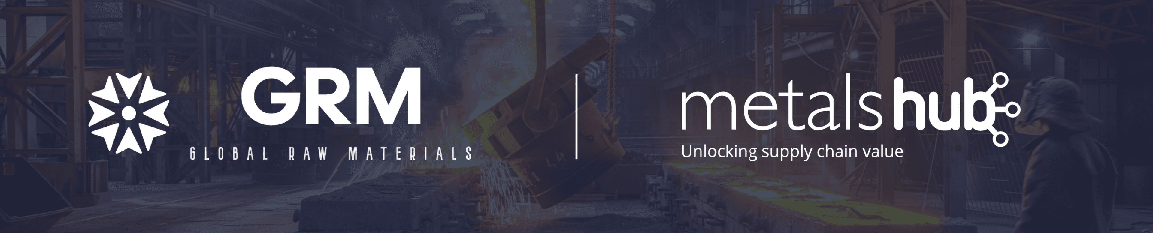 Globalrawmaterials and Metalshub logos on a darkened background